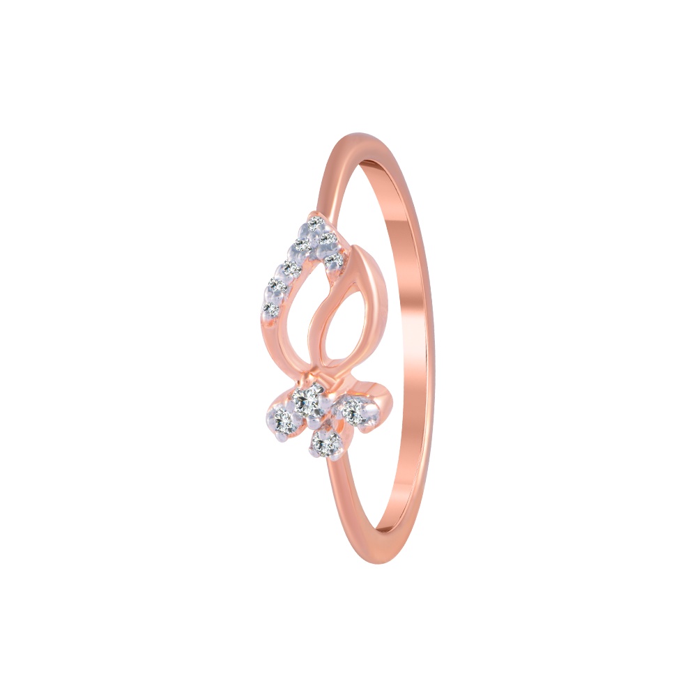 Buy Floral 14K Rose Gold Diamond Ring Online at Low Prices PC