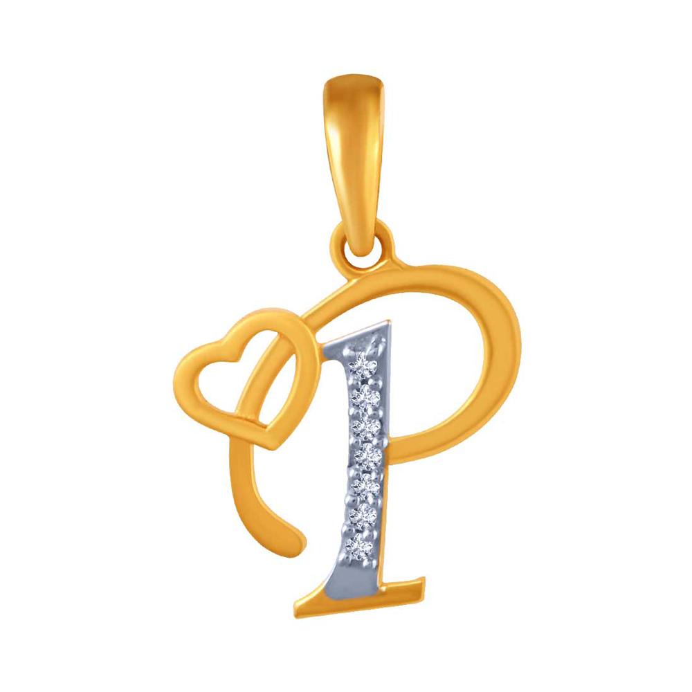 Pendant Locket P Letter Pendant Gold 9ct Gold Diamond Initial P