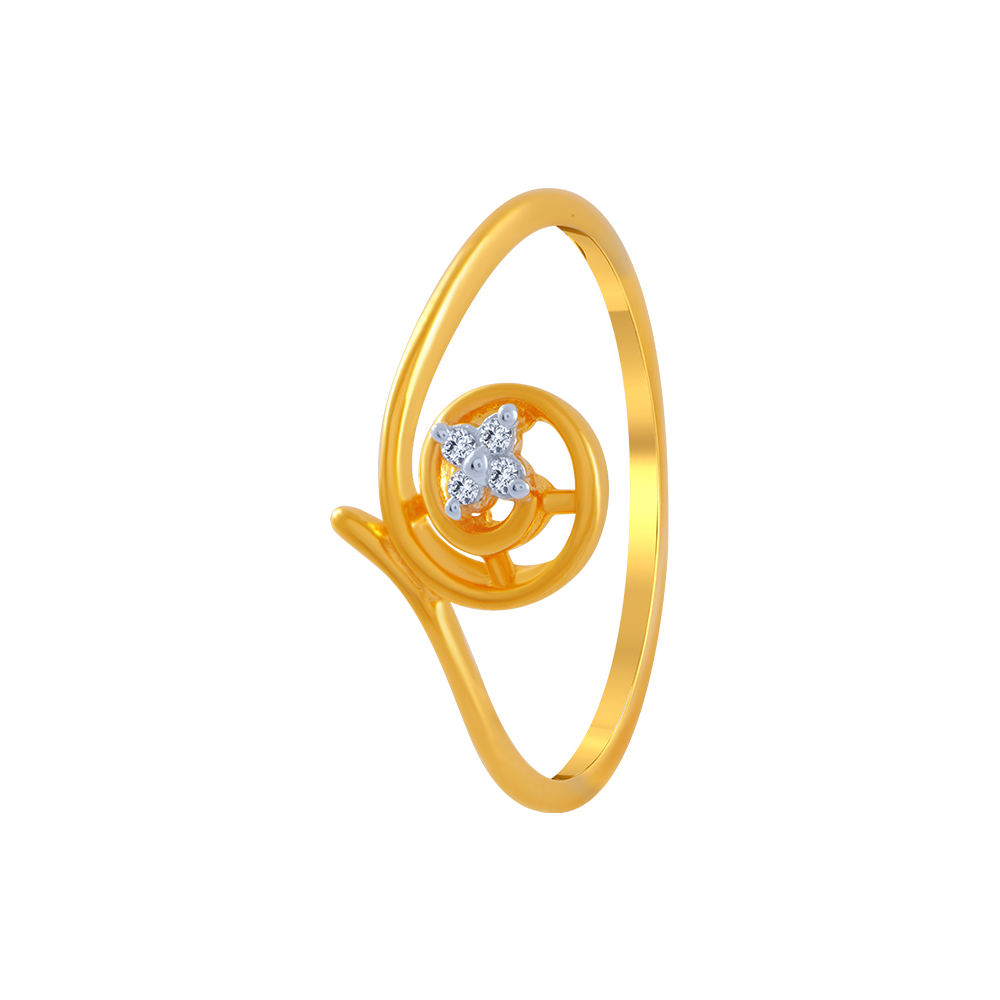 Shop 14 KT American Diamond Gold Ring Online at Best Price from