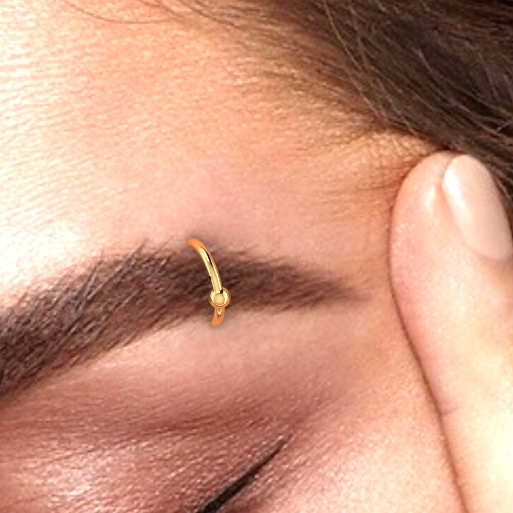 14K Alluring Gold Eyebrow Ring