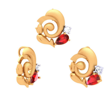 14K Unique Ganesh Gold Pendant For Women