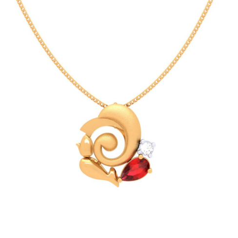 14K Unique Ganesh Gold Pendant For Women