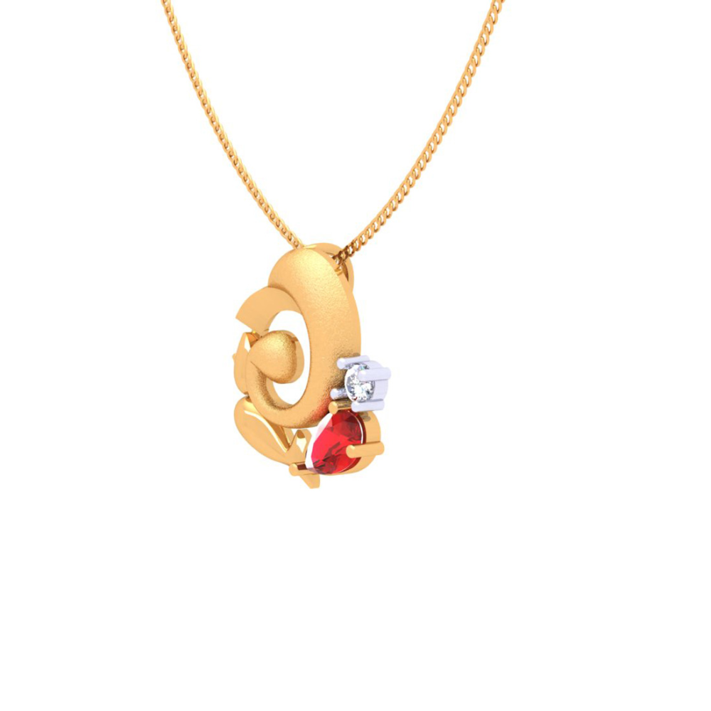 14K Unique Ganesh Gold Pendant For Women