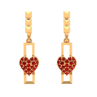 14K Heart Themed Yellow Gold Jhumka PC Chandra – Chandra