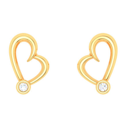Exquisite Heart Studs 14k Gold Earrings Amazea Collection –