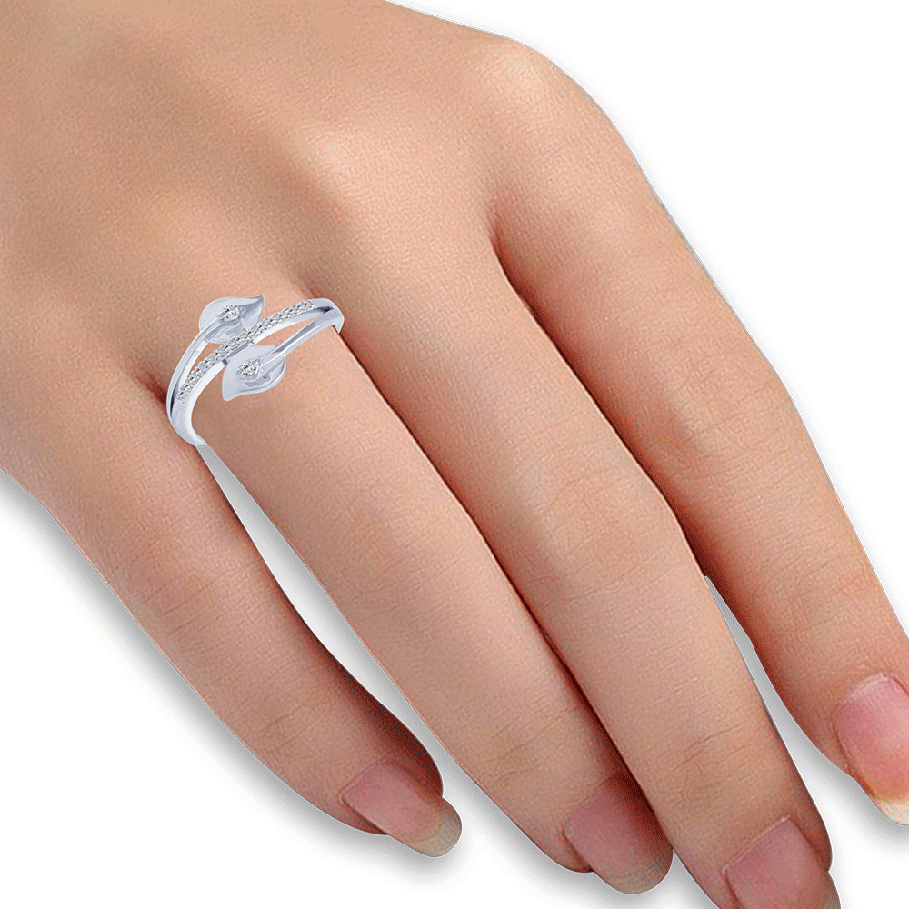 14KT (585) White Gold and Diamond Ring for Women