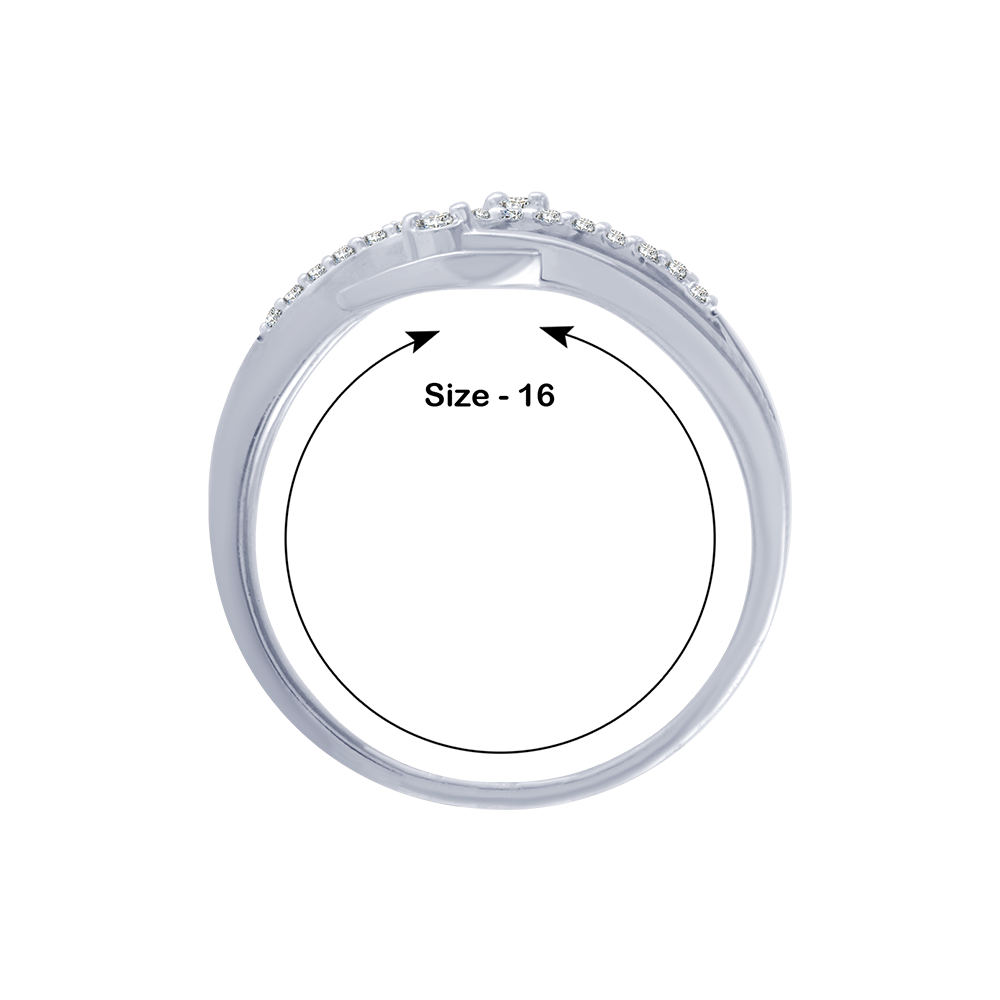 14KT (585) White Gold and Diamond Ring for Women