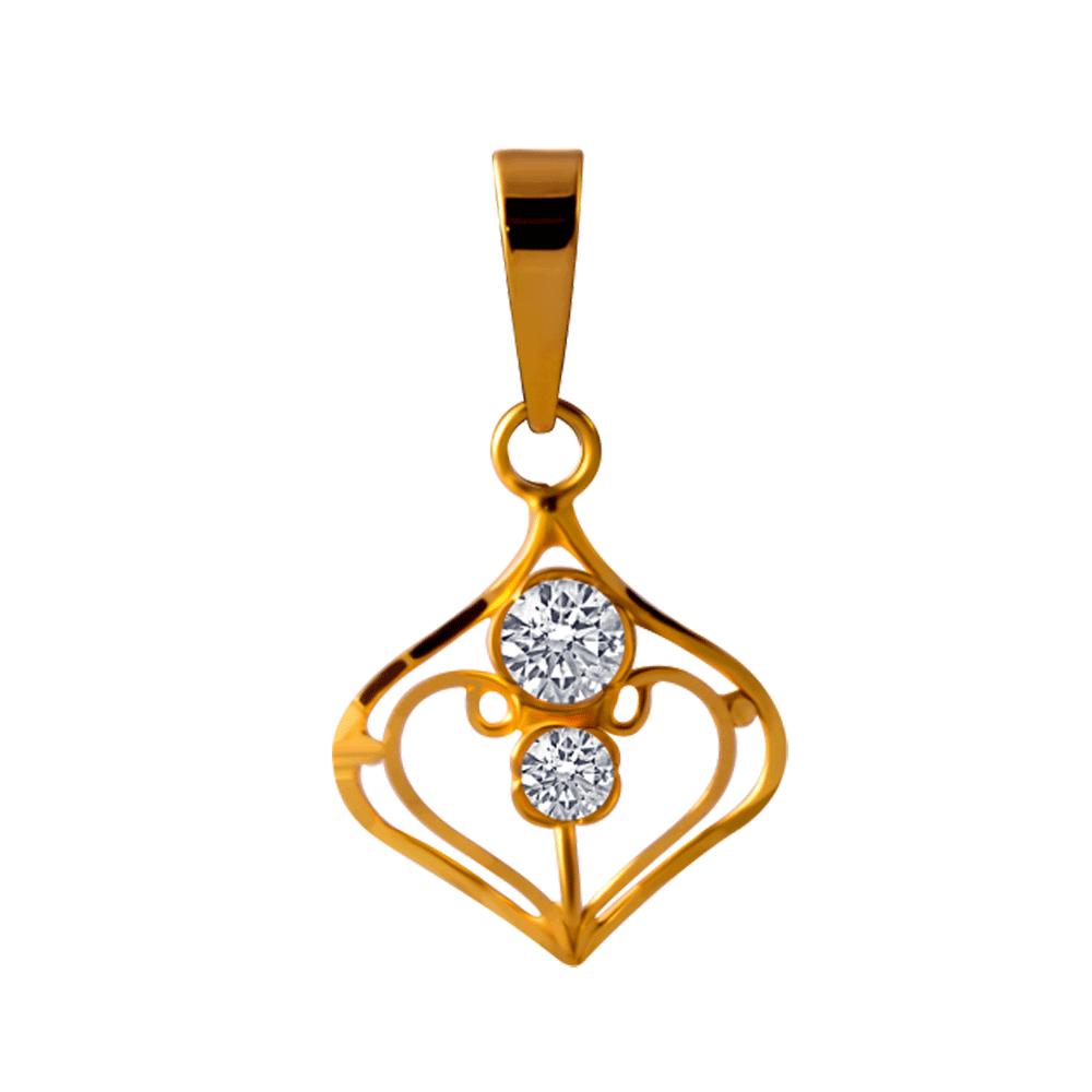 14 Karat Yellow Gold Pendant with a leaf motiff – Chandra