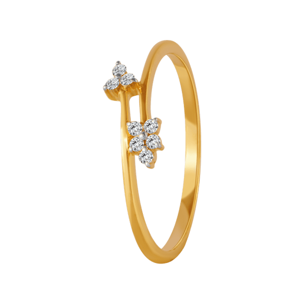 18 Karat yellow gold diamond finger ring engraved with love PC Chandra P.C. Chandra Jewellers
