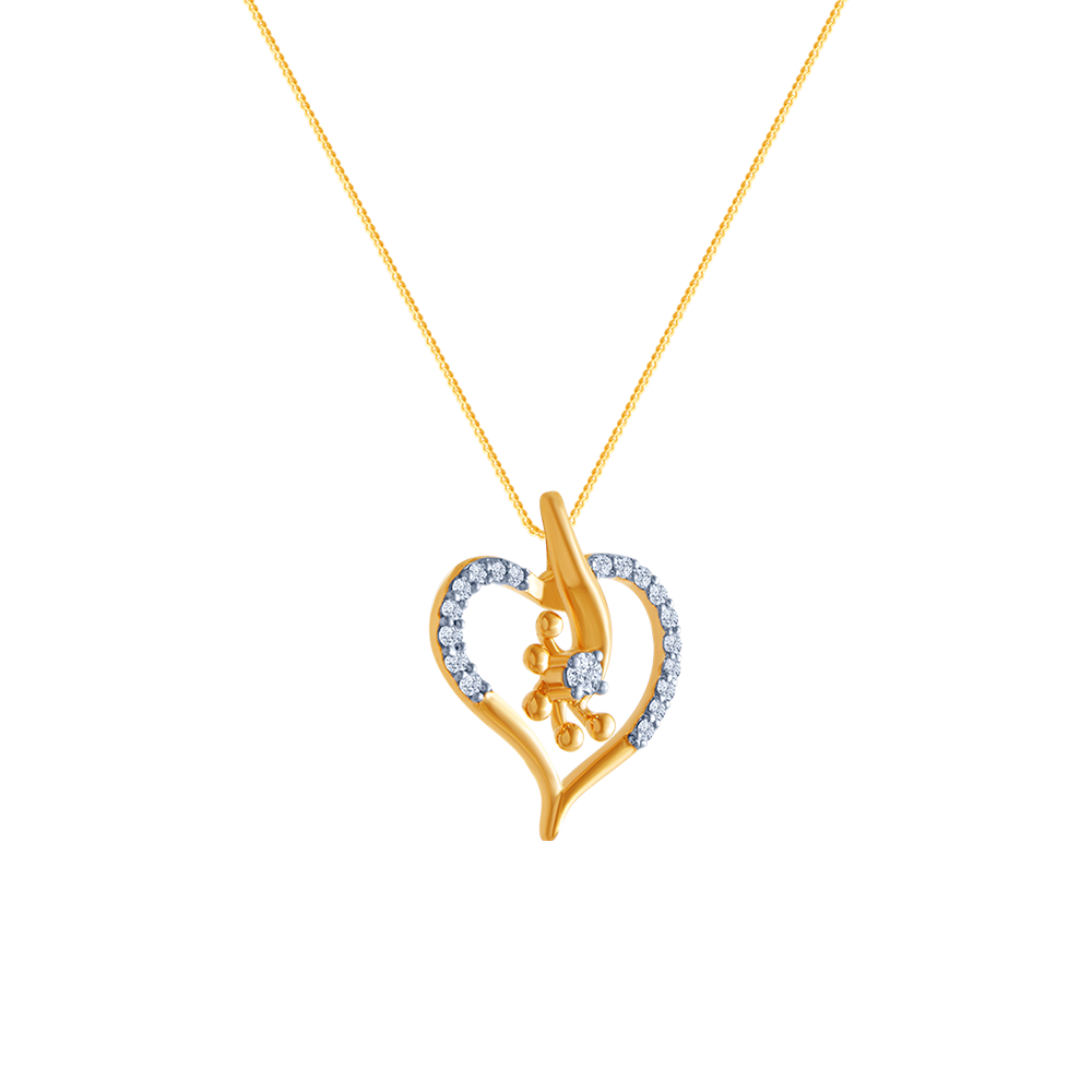 18K (750) Yellow Gold and Diamond Pendant for Women