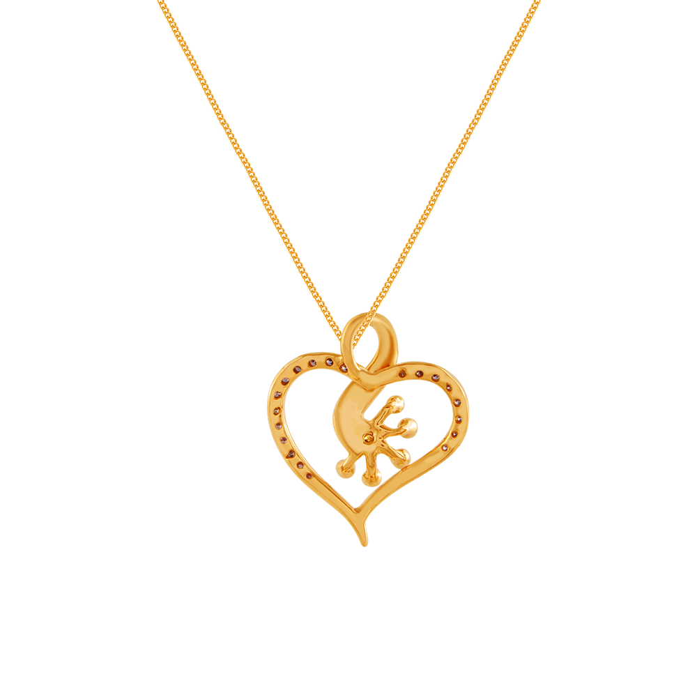 18K (750) Yellow Gold and Diamond Pendant for Women