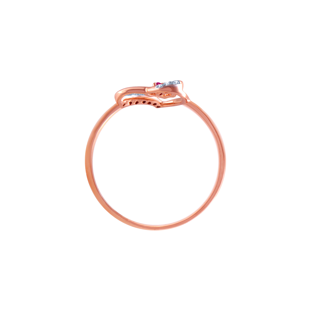 18K (750) Rose Gold and Diamond Ring for Women