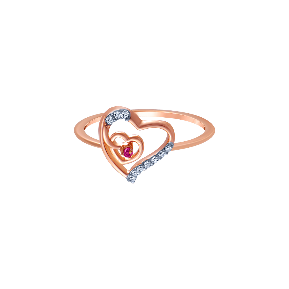 18K (750) Rose Gold and Diamond Ring for Women