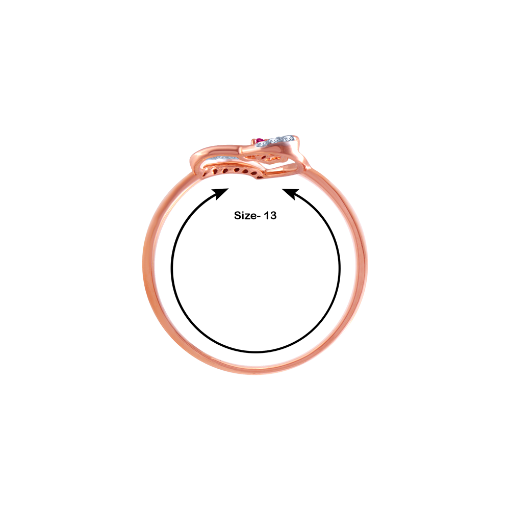 18K (750) Rose Gold and Diamond Ring for Women