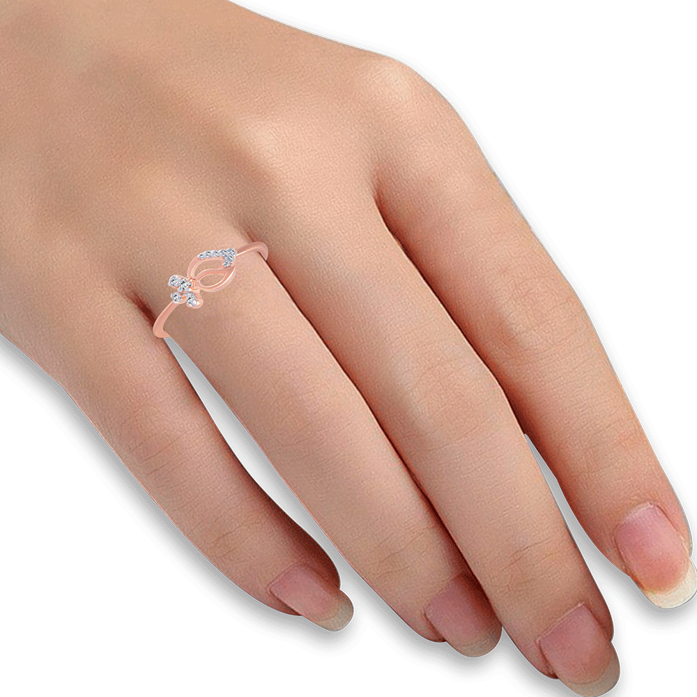 18KT (750) Rose Gold and Diamond Ring for Women