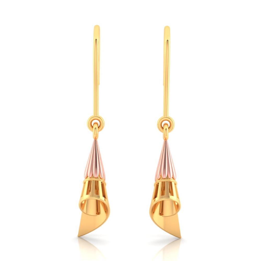 Exclusive 18K Rose gold conical earrings by PC Chandra Jewellers
