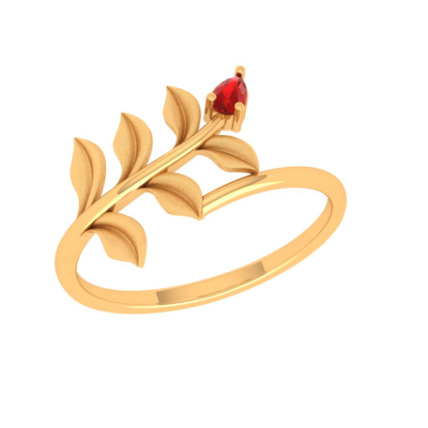 Designer Gold Leaf Ring Lovely Leaf Gold Ring PC Chandra