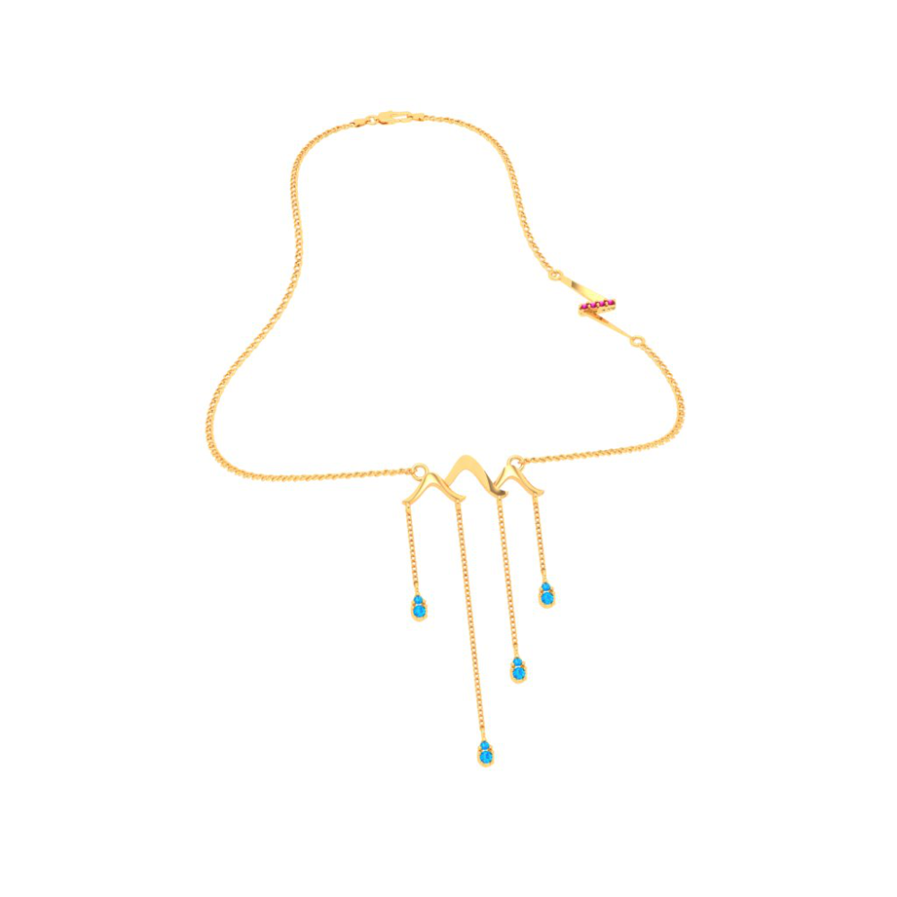 18k Unique Gold Motif Necklace from Online Exclusive Collection