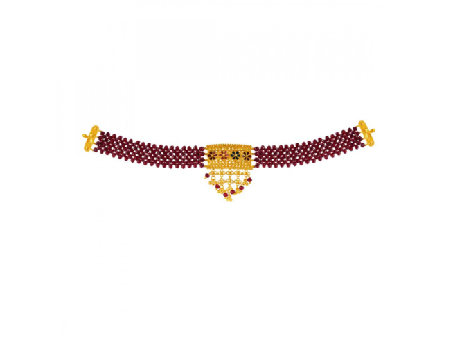 22k Choker necklace Gold choker with meenakari work PC Chandra