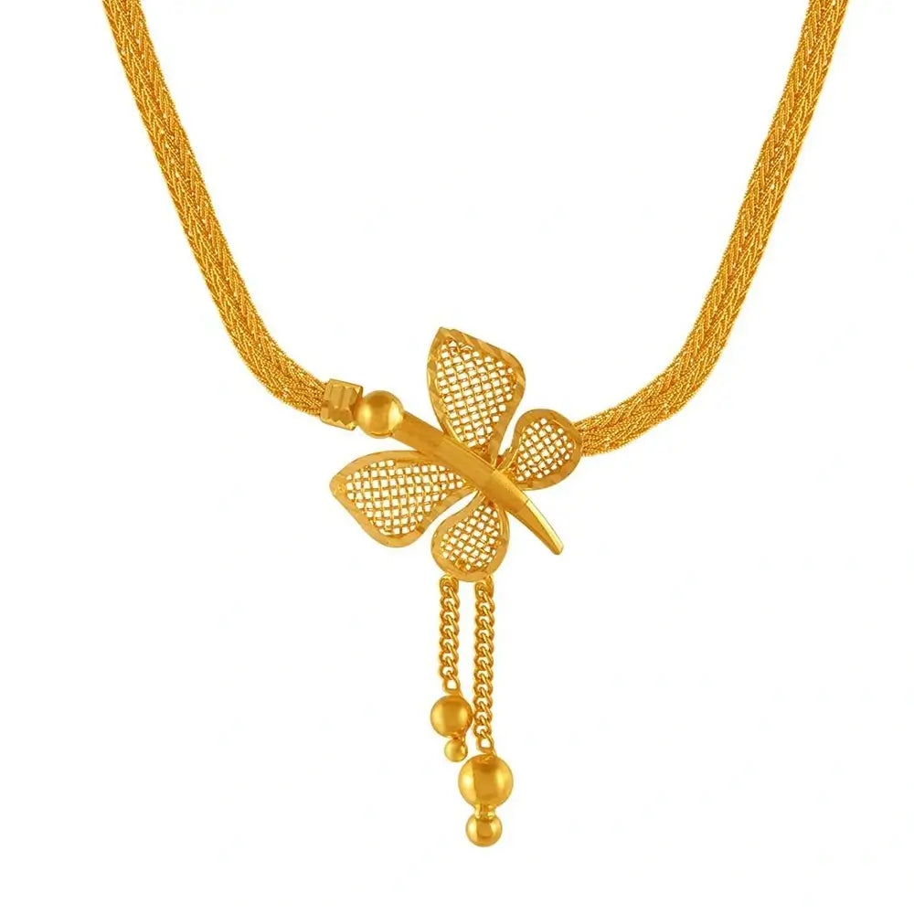 Dainty Butterfly Designer Lightweight 22k Gold Jewellery Set