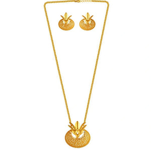 22k Kalash Shape Gold Jewellery Set With Jali Work