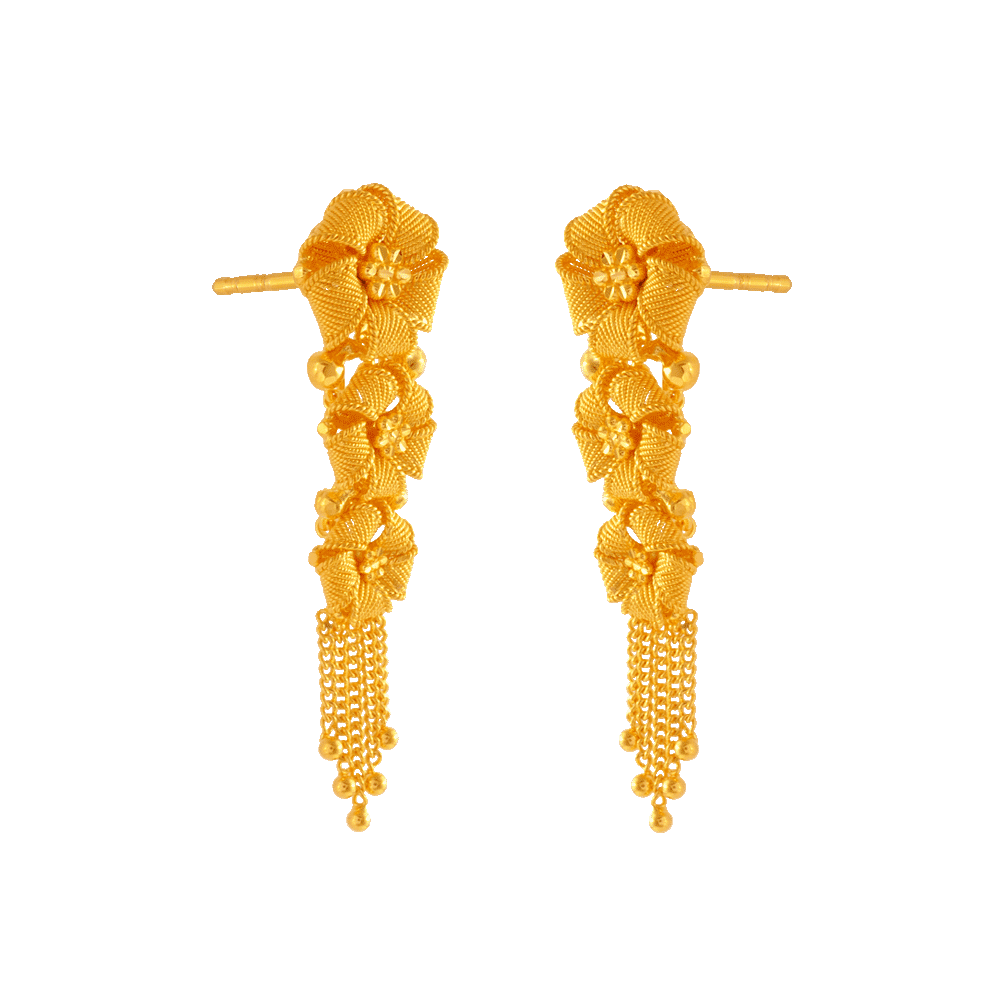22KT Yellow Gold Jhumki Earrings for Women