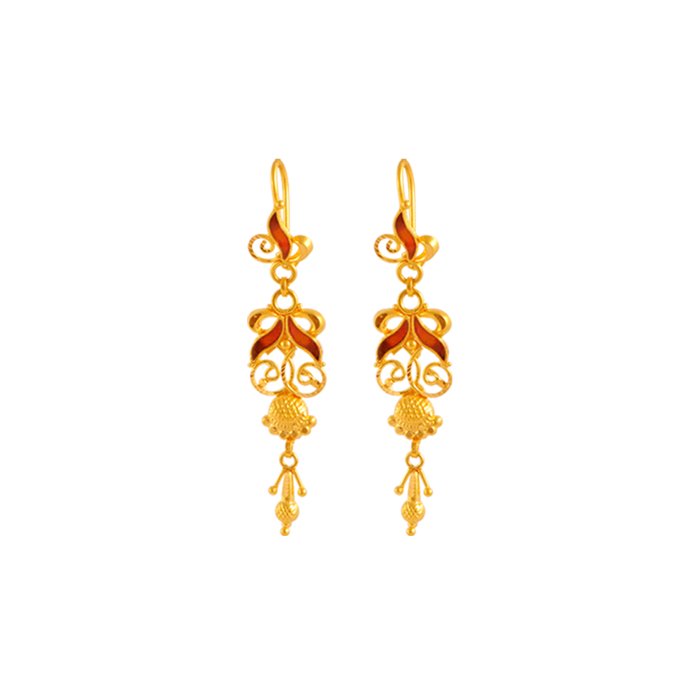 Yellow Gold Earrings Pc Chandra Jewellers Jhumka Design Buy 22K