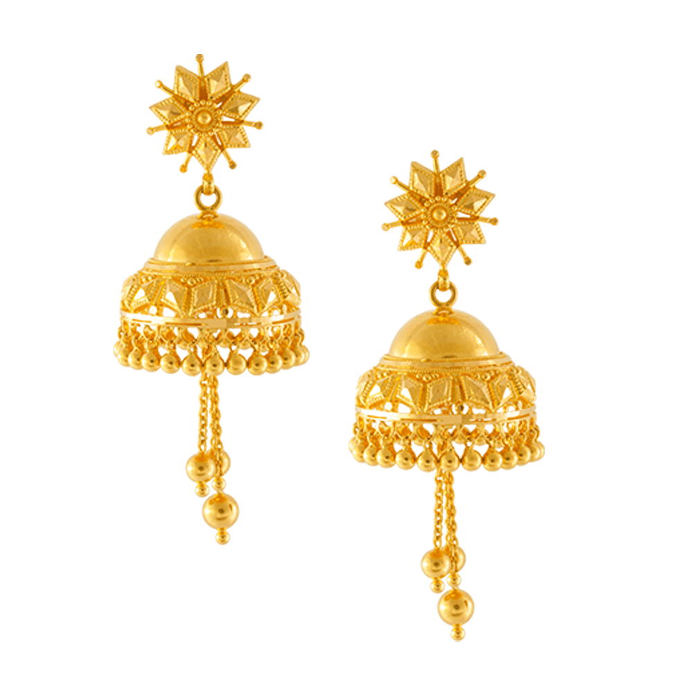 22KT Hallmarked Gold Jhumki Earrings for Women PC Chandra –