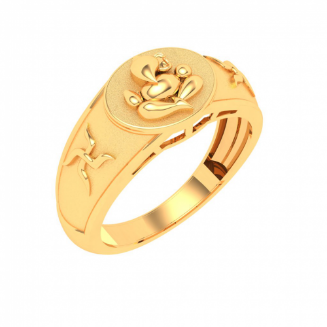 22K Male Gold Ring With Ganesha & Om SignFrom Goldlites Collection