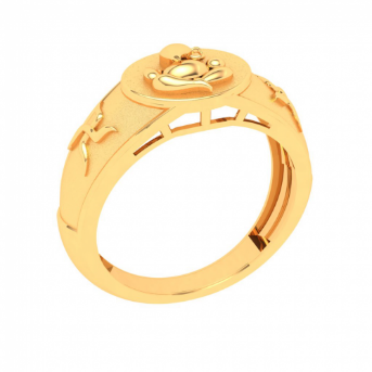 22K Male Gold Ring With Ganesha & Om SignFrom Goldlites Collection