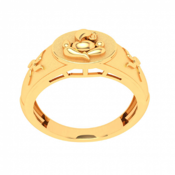 22K Male Gold Ring With Ganesha & Om SignFrom Goldlites Collection