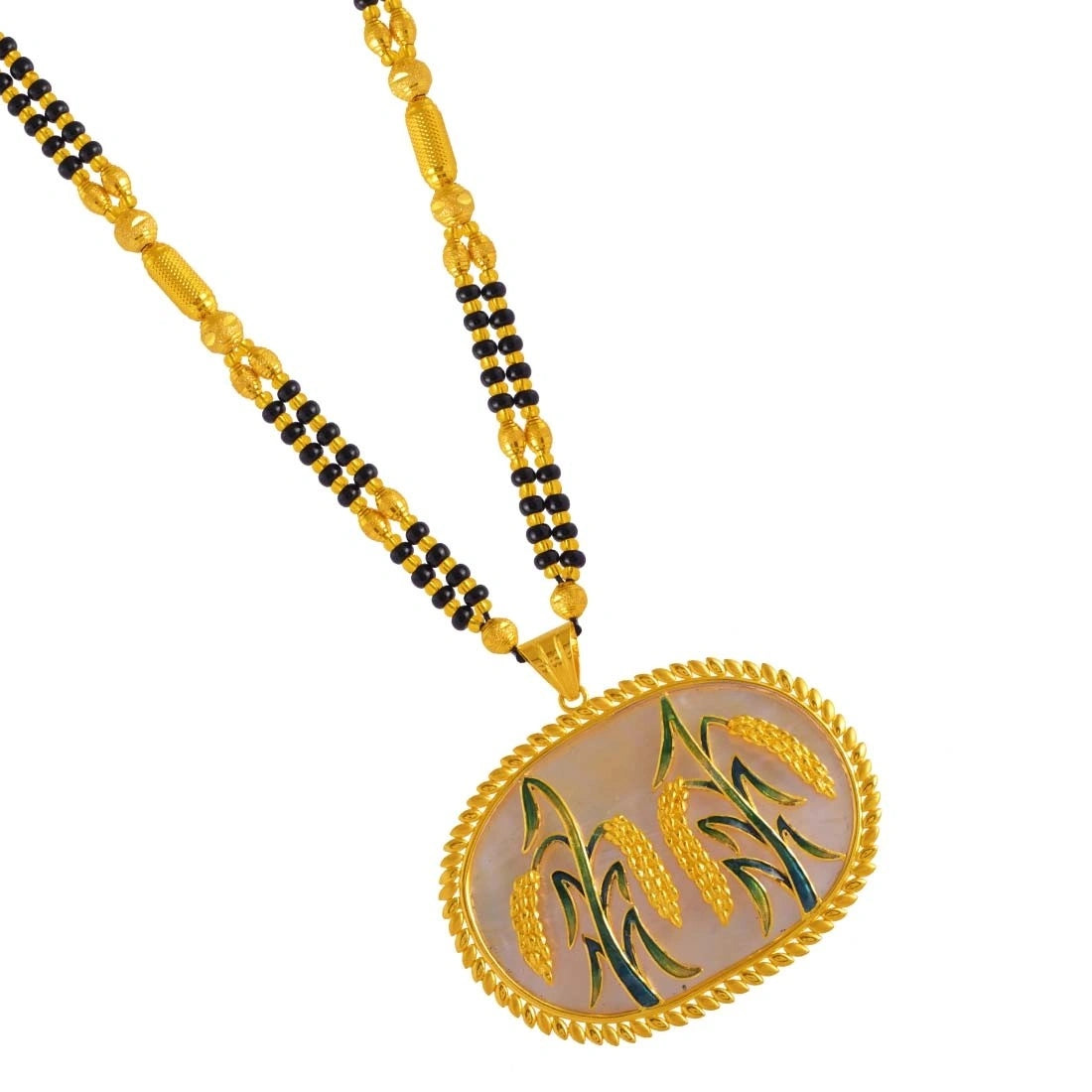 22K Gold Mangalsutra Harvest Imagery Pendant Design