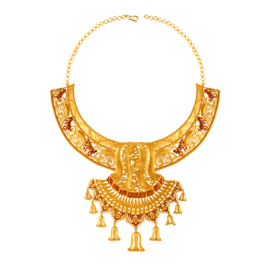 Gorgeous Royal 22K Gold Necklace for Bride PC Chandra Jewellers