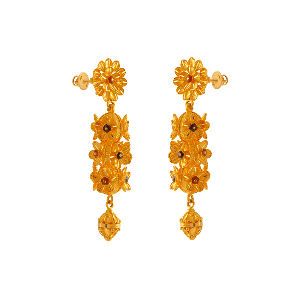 22KT Yellow Gold Jhumki Earrings for Women