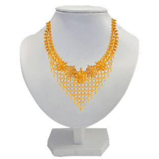 22K Trendy Gold Necklace Design