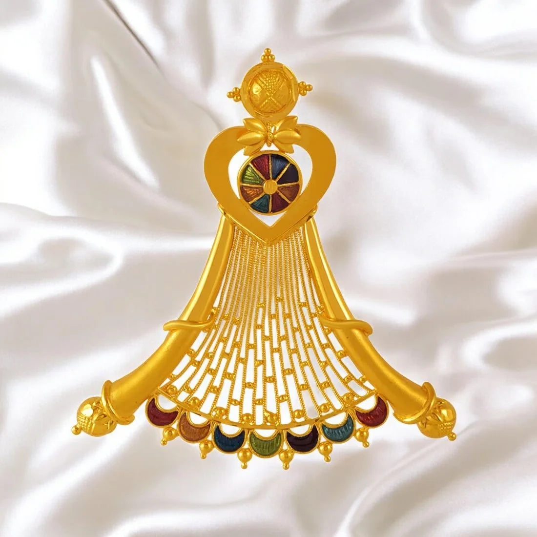 22K gold pendant heart and hammock design PC Chandra Goldlites