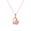 14K (585) Rose Gold and Diamond Pendant for Women