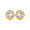 14KT (585) Yellow Gold and Diamond Stud Earrings for Women