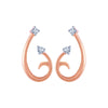 14k (585) Rose Gold and Diamond Stud Earrings for Women