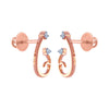 14k (585) Rose Gold and Diamond Stud Earrings for Women