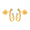 14k (585) Yellow Gold and Diamond Stud Earrings for Women