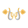 14k (585) Yellow Gold and Diamond Stud Earrings for Women