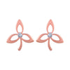 14k (585) Rose Gold and Diamond Stud Earrings for Women