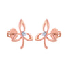 14k (585) Rose Gold and Diamond Stud Earrings for Women