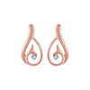 14k (585) Rose Gold and Diamond Stud Earrings for Women