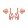 14k (585) Rose Gold and Diamond Stud Earrings for Women