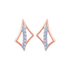 14k (585) Rose Gold and Diamond Stud Earrings for Women