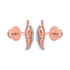 14k (585) Rose Gold and Diamond Stud Earrings for Women