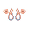 14k (585) Rose Gold and Diamond Stud Earrings for Women