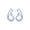 14k (585) White Gold and Diamond Stud Earrings for Women